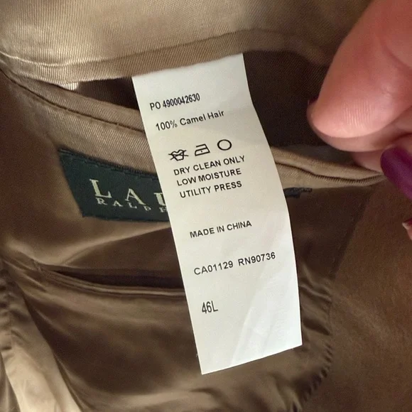 Lauren Ralph Lauren Camel Hair Tan Blazer - Picture 2 of 6